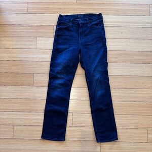 MOTHER The Mid Rise Dazzler Ankle Jeans Size 26 Now Or Never Wash Blue Dark Wash